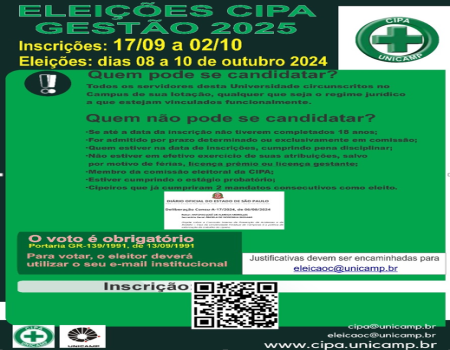 Eleição CIPA: inscrições abertas